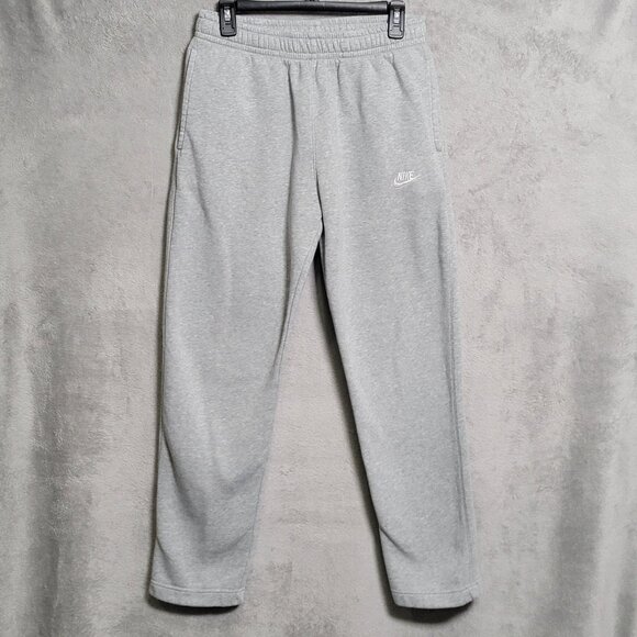 Nike Sweatpants Mens Medium Gray Fleece Joggers Drawstring Logo Pants BV2707-063 - Picture 1 of 14